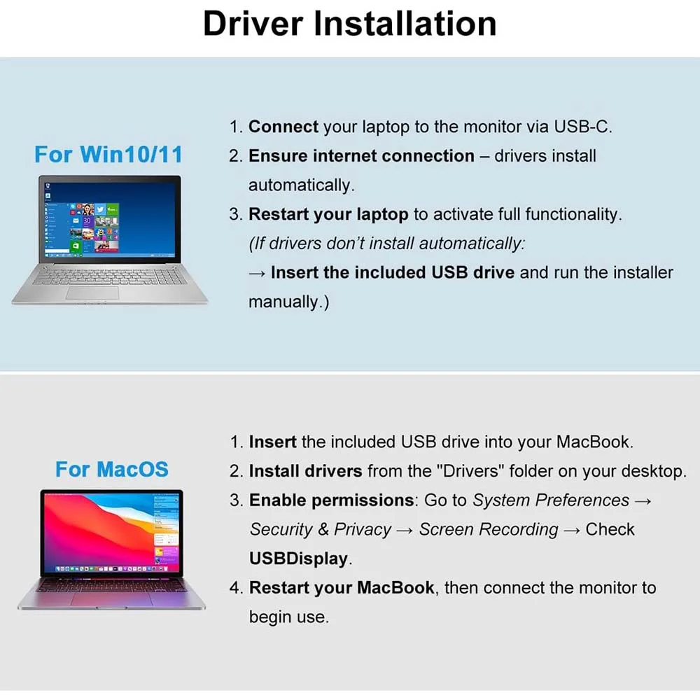 شاشة توسعة لابتوب FOPO S400 محمولة بشاشتين 14 إنش وتوصيل USB-C أو USB-A - Image 3