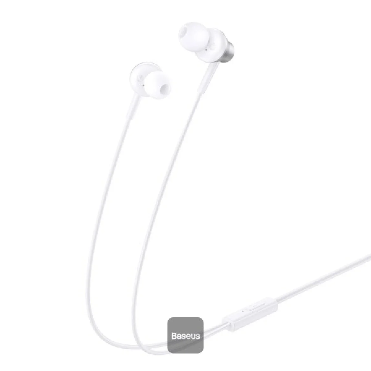 Baseus Encok HZ11 Wired In-Ear Earphones with Mic, 3.5mm Jack - White - Image 2