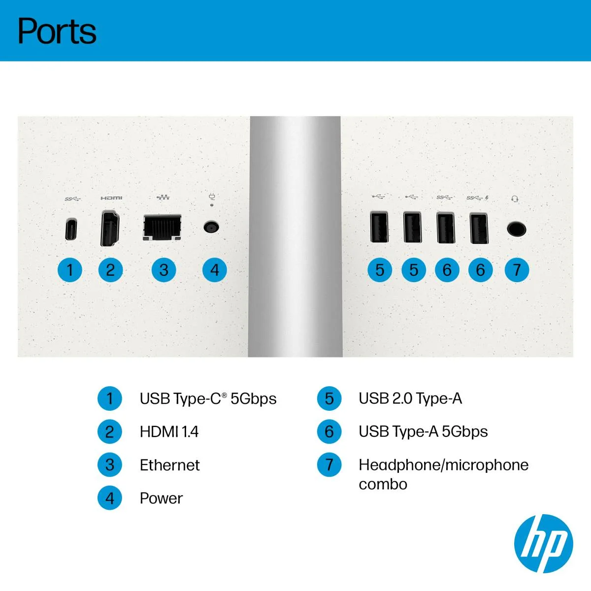 كمبيوتر الكل في واحد HP 27-cr2040ne D2LG9EA بمعالج Core Ultra 7 255U و8GB RAM و512GB SSD وشاشة 27 إنش FHD IPS لمس - Image 4