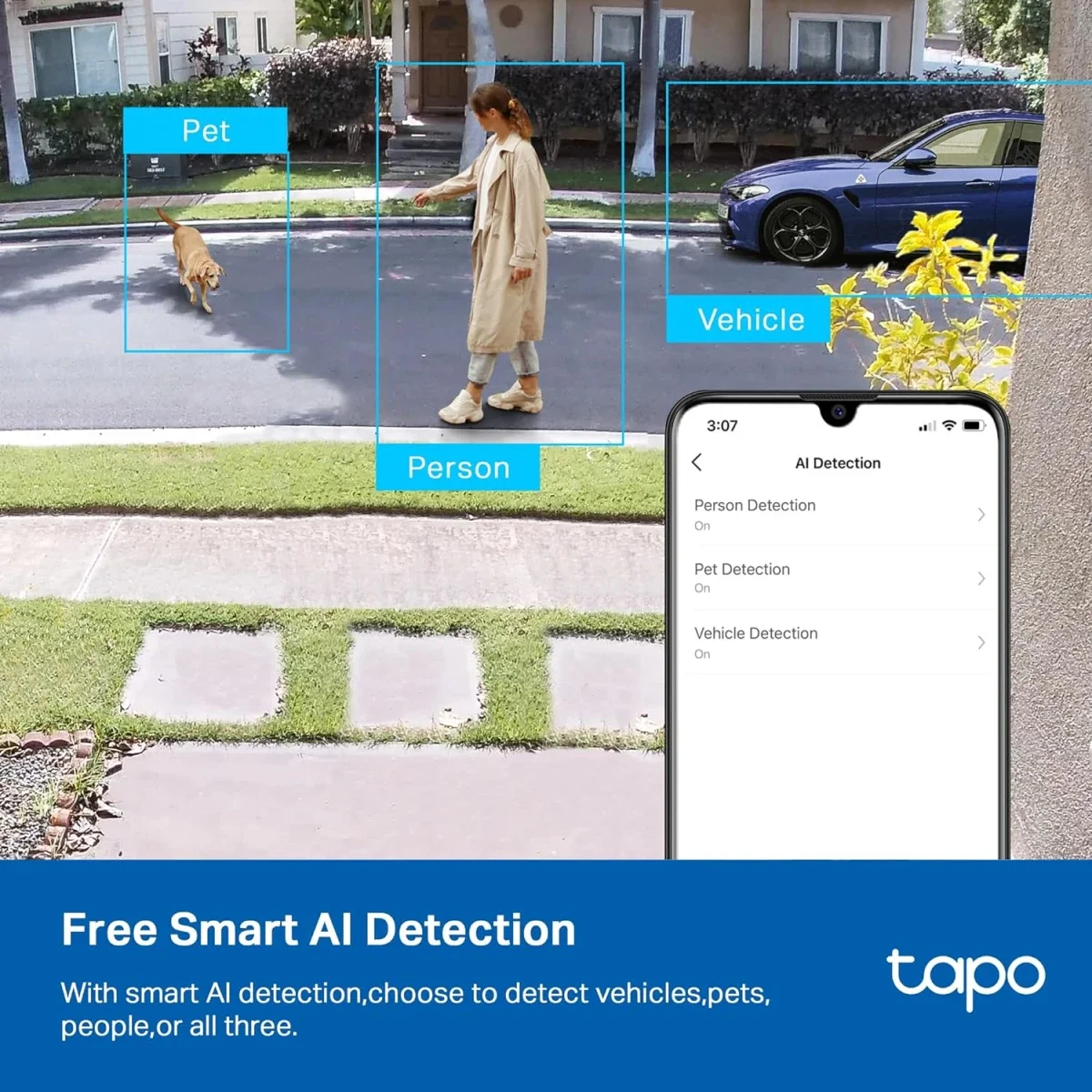 كاميرا مراقبة TP-LINK Tapo C120 بدقة 2K QHD للاستخدام الداخلي والخارجي مع رؤية ليلية ملونة - Image 3