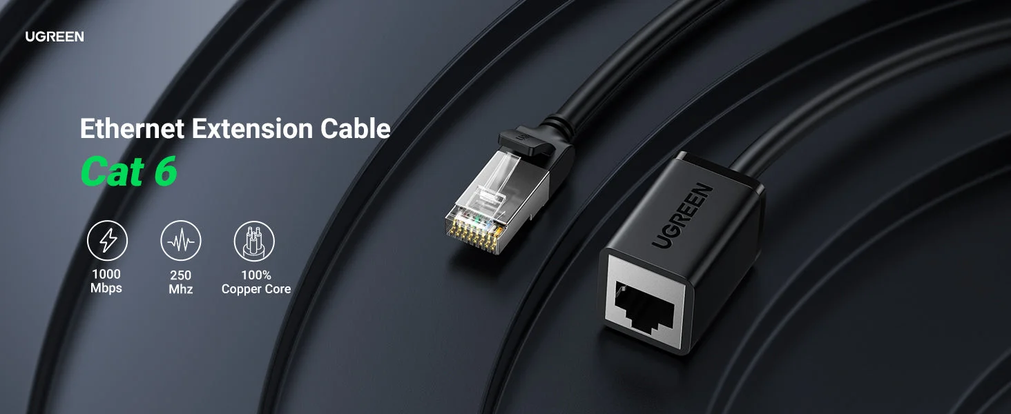 Ugreen Cat 6 F/UTP RJ45 Male to Female Ethernet Extension Cable 2m - Thumbnail 7