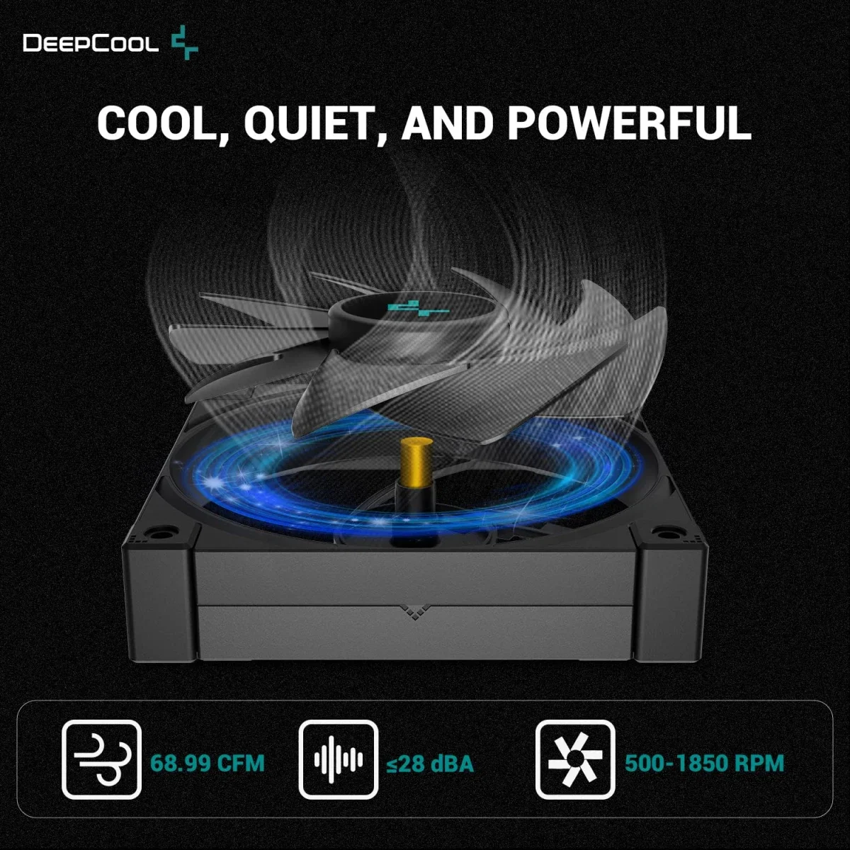 مبرد هوائي للمعالج DeepCool AK620 Zero Dark بقدرة 260W TDP وتصميم برج مزدوج مع 2x120mm Fans - Image 5