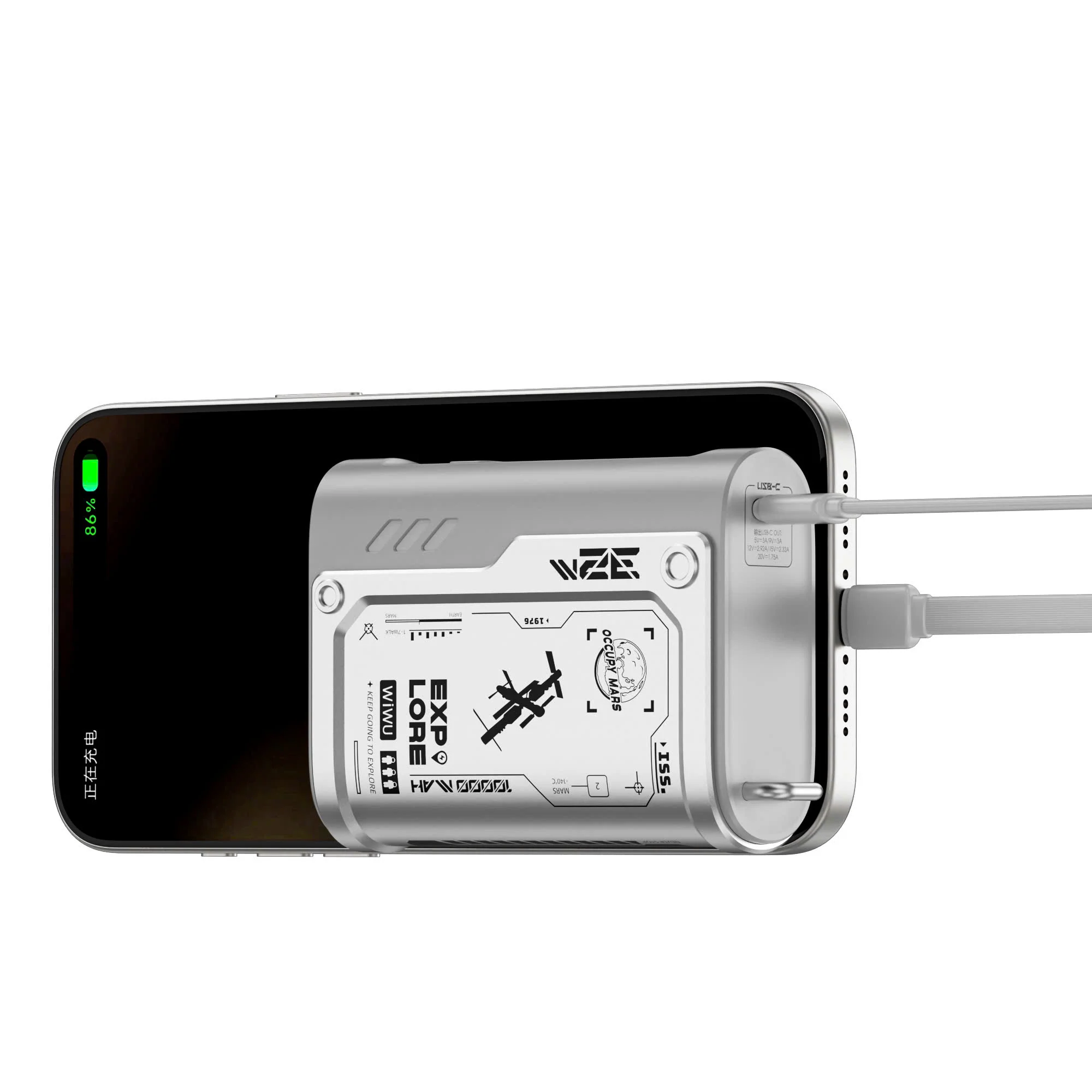 باور بانك WIWU Wi-P026 Shield بسعة 10000mA وشحن سريع PD 35W - ذهبي تيتانيوم - Thumbnail 5