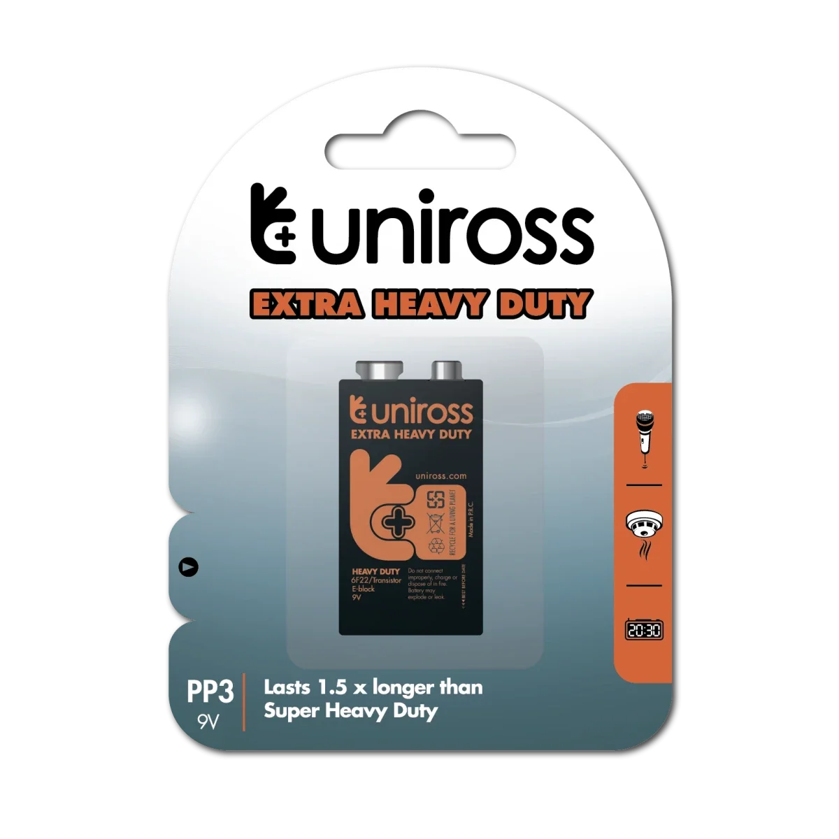 بطارية Uniross UED9VI فائقة التحمل 9 فولت