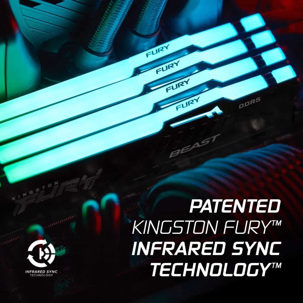 رام مكتبي Kingston FURY Beast RGB بسعة 8GB وتردد 5600MHz DDR5 - Image 4