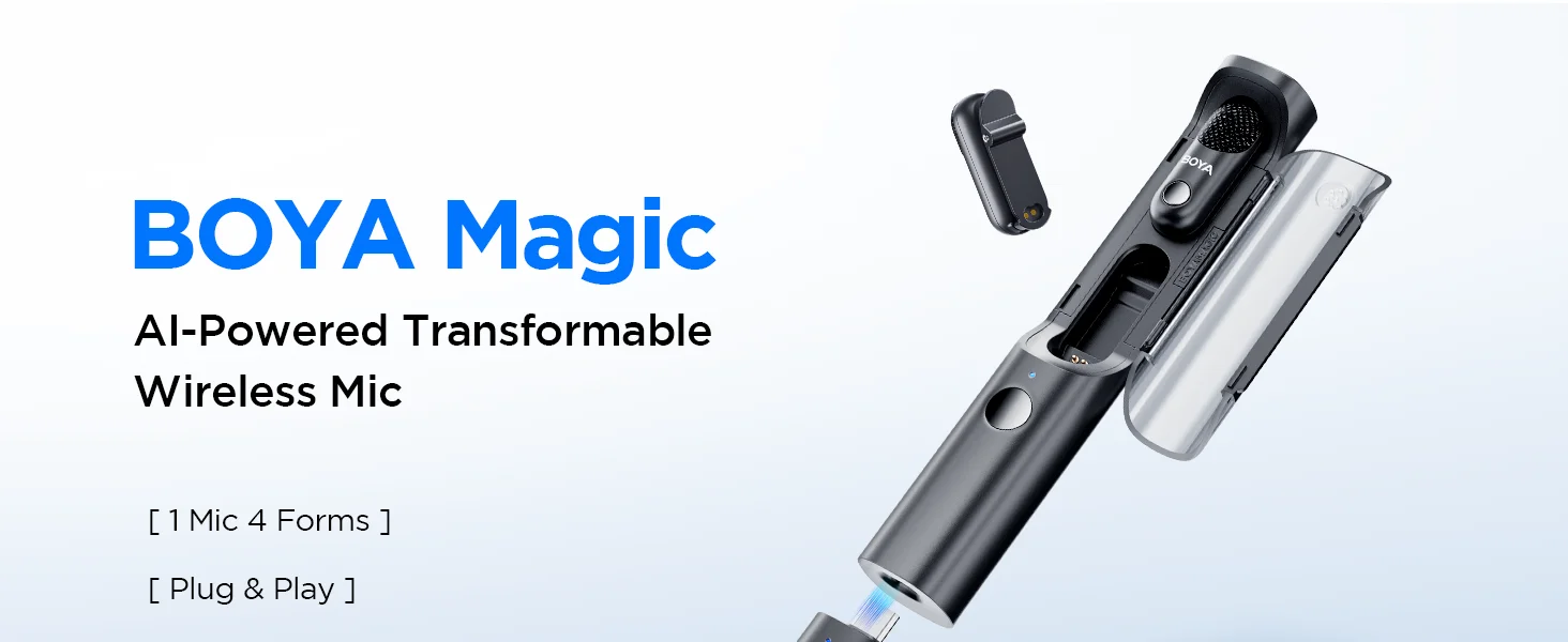 ميكروفون لافالير لاسلكي Boya Magic-05 مع مستقبل USB-C وبطارية حتى 30 ساعة - Thumbnail 10