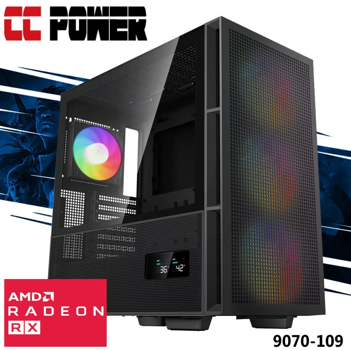 City Center Computers CC Power 9070-109 Gaming PC Intel Core Ultra 7 265KF AMD Radeon RX 9070 32GB RAM 1TB SSD
