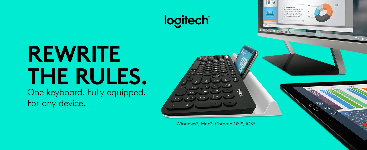 Logitech K780 Multi-Device Bluetooth Keyboard with FLOW - English - Thumbnail 9