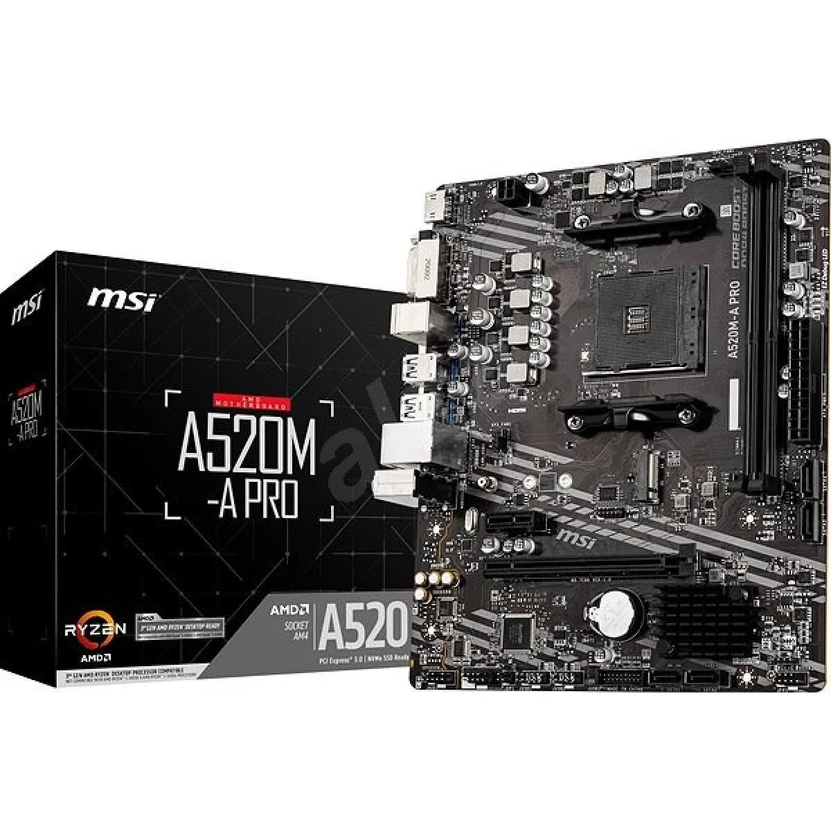 MSI A520M-A PRO AMD A520 Micro-ATX Motherboard, DDR4