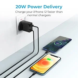 شاحن حائط Promate iCharge-PDQC3 سريع 20 واط مع كابل Lightning بطول 1.5 متر ومنفذ USB-A QC 3.0، أبيض - Thumbnail 7