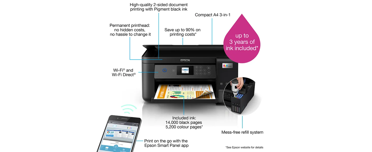 EPSON EcoTank L4260 A4 Color 3-in-1 Ink Tank Printer with Wi-Fi Direct - Image 12