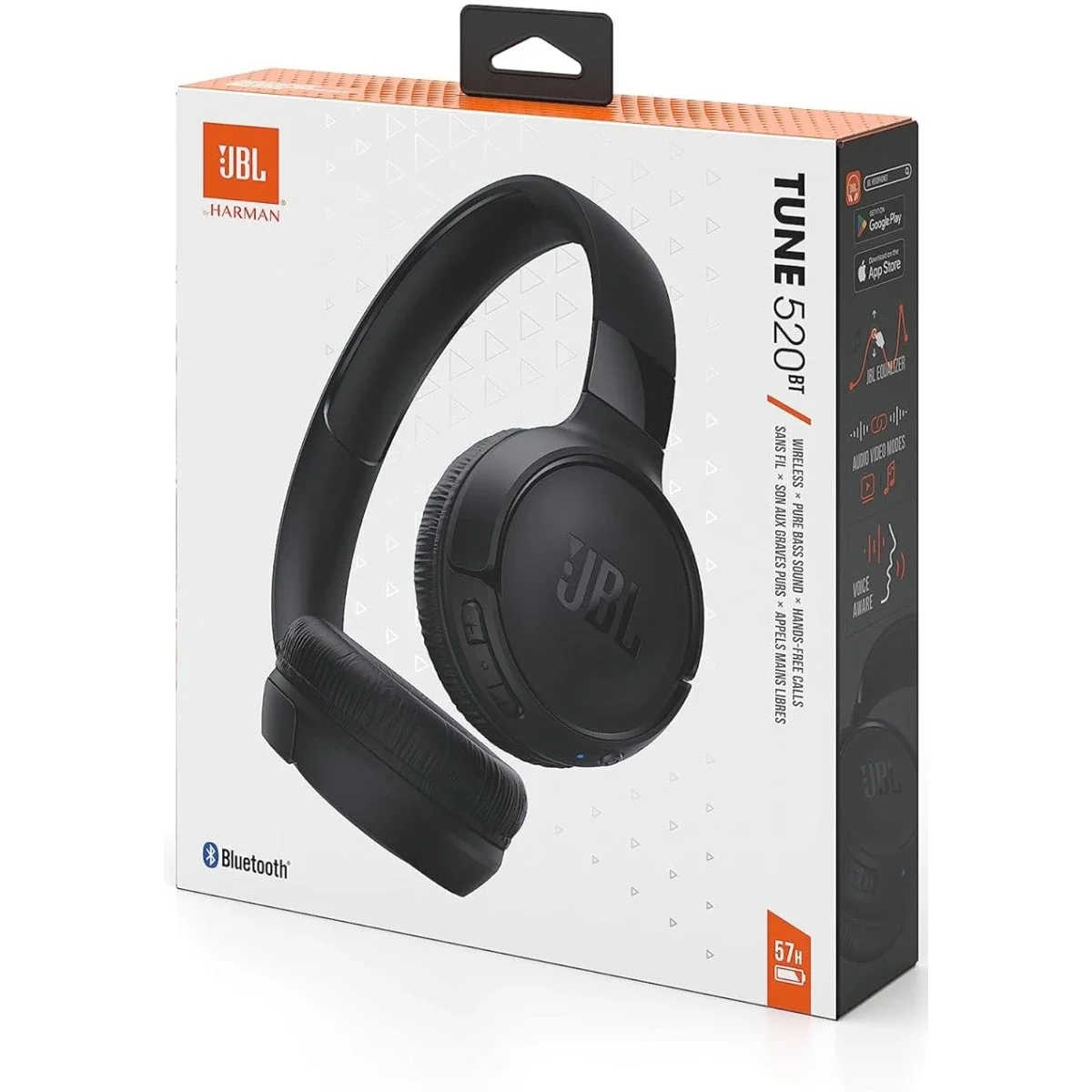 JBL Tune 520BT Bluetooth 5.3 On-Ear Wireless Headphones, Black