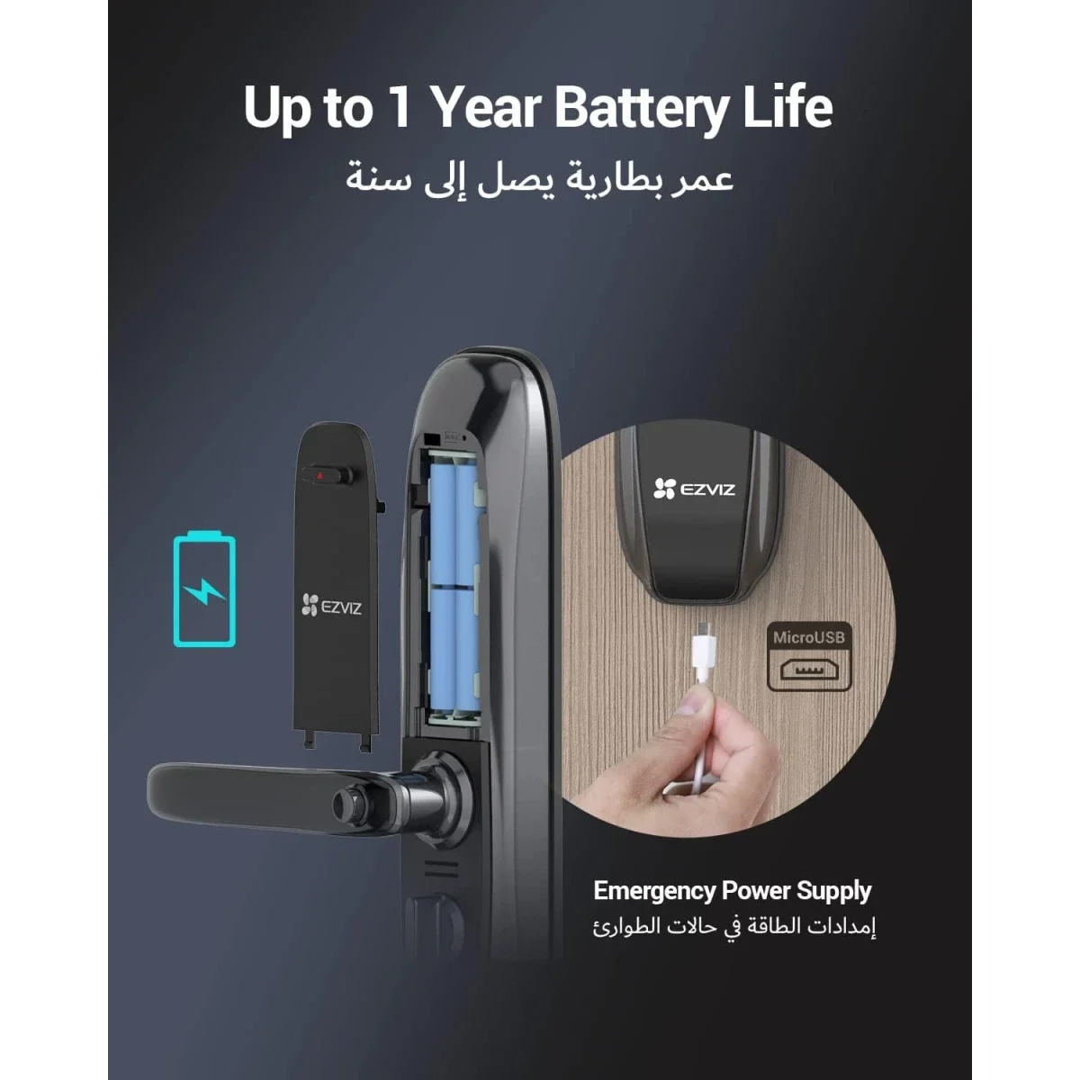 قفل باب ذكي بالبصمة Ezviz CS-L2S-11FCP مع Zigbee 3.0 - Image 7