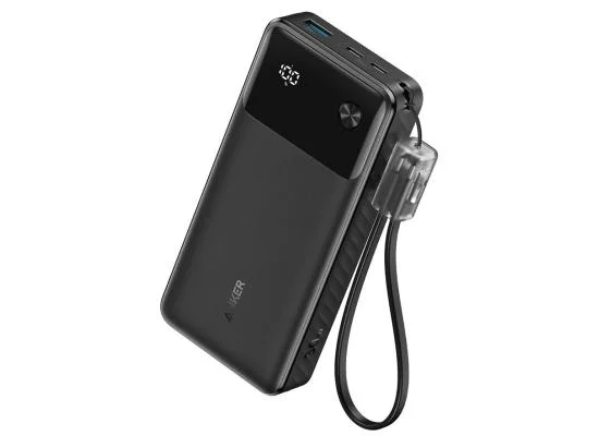 باور بانك Anker A1384H11 بسعة 20000mAh وقدرة 30W مع كابل USB-C مدمج - Image 4