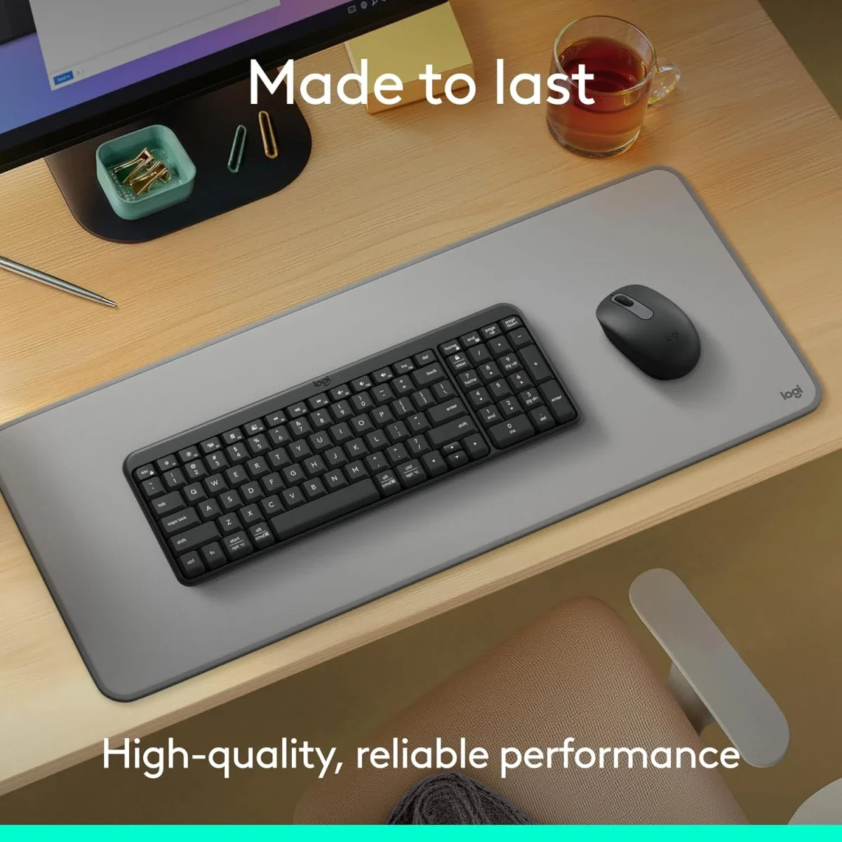 Logitech MK250 Bluetooth Keyboard & Mouse Combo, Arabic/English Layout, Graphite - Image 3