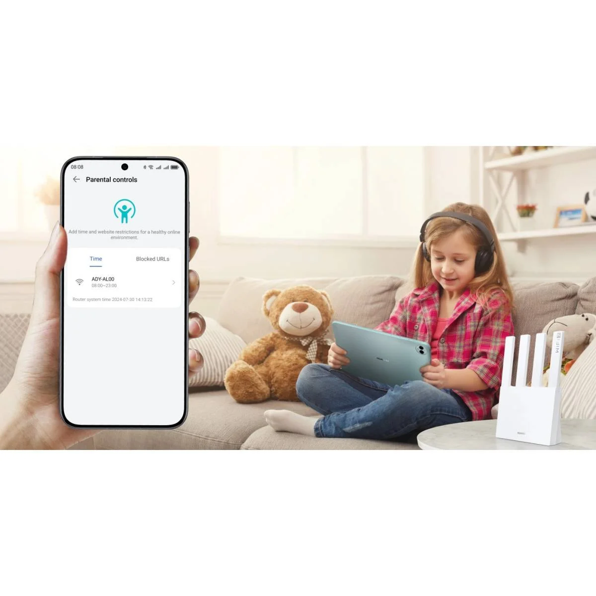 راوتر HUAWEI WiFi BE3 ثنائي النطاق Wi‑Fi 7 BE3600 بسرعة 3.6 Gbps مع 1x2.5GE و3xGE - Thumbnail 4