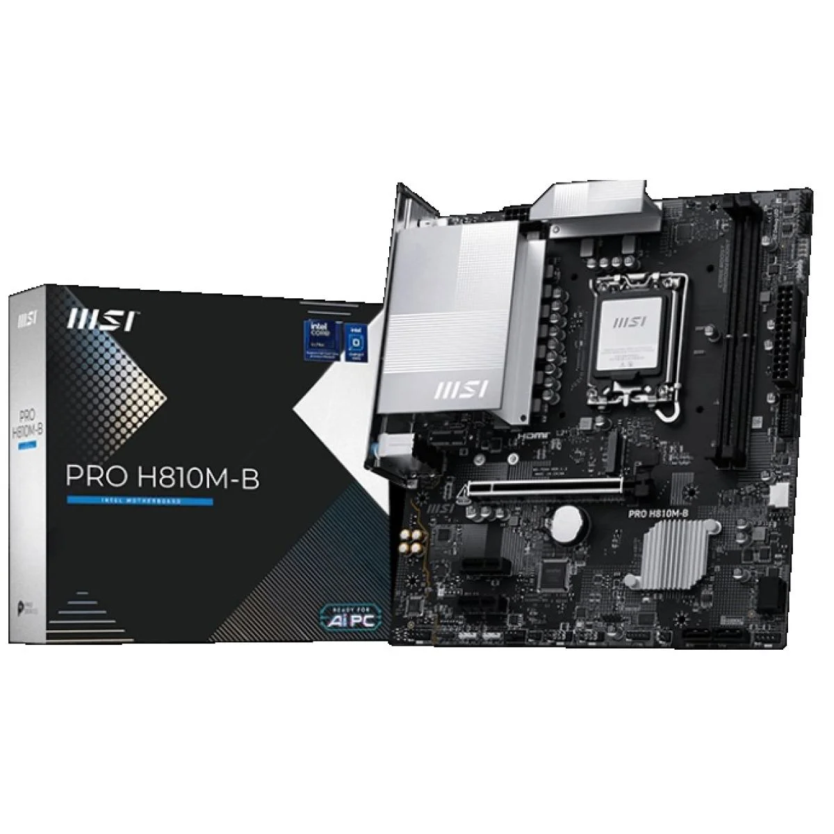 لوحة أم ألعاب MSI PRO H810M-B بحجم mATX، LGA 1851، DDR5، PCIe 5.0، منفذ M.2 واحد