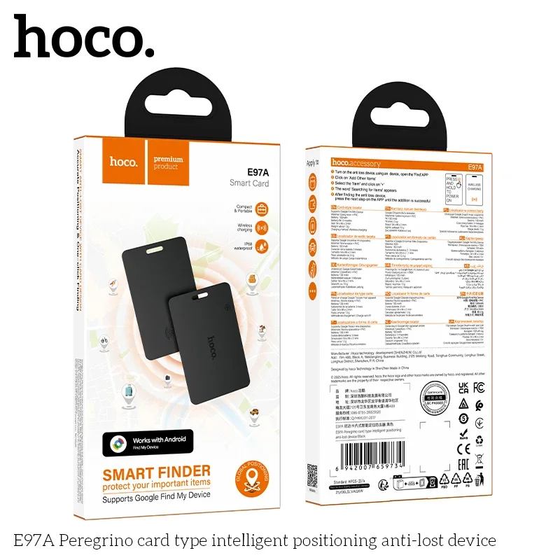 HOCO E97A Mini Finder Smart Anti-Lost Tracker Card for Android, Black - Image 16