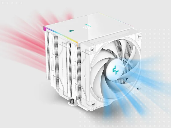 DeepCool AK620 Digital White CPU Air Cooler 260W TDP Dual-Tower with ARGB Display - Image 11