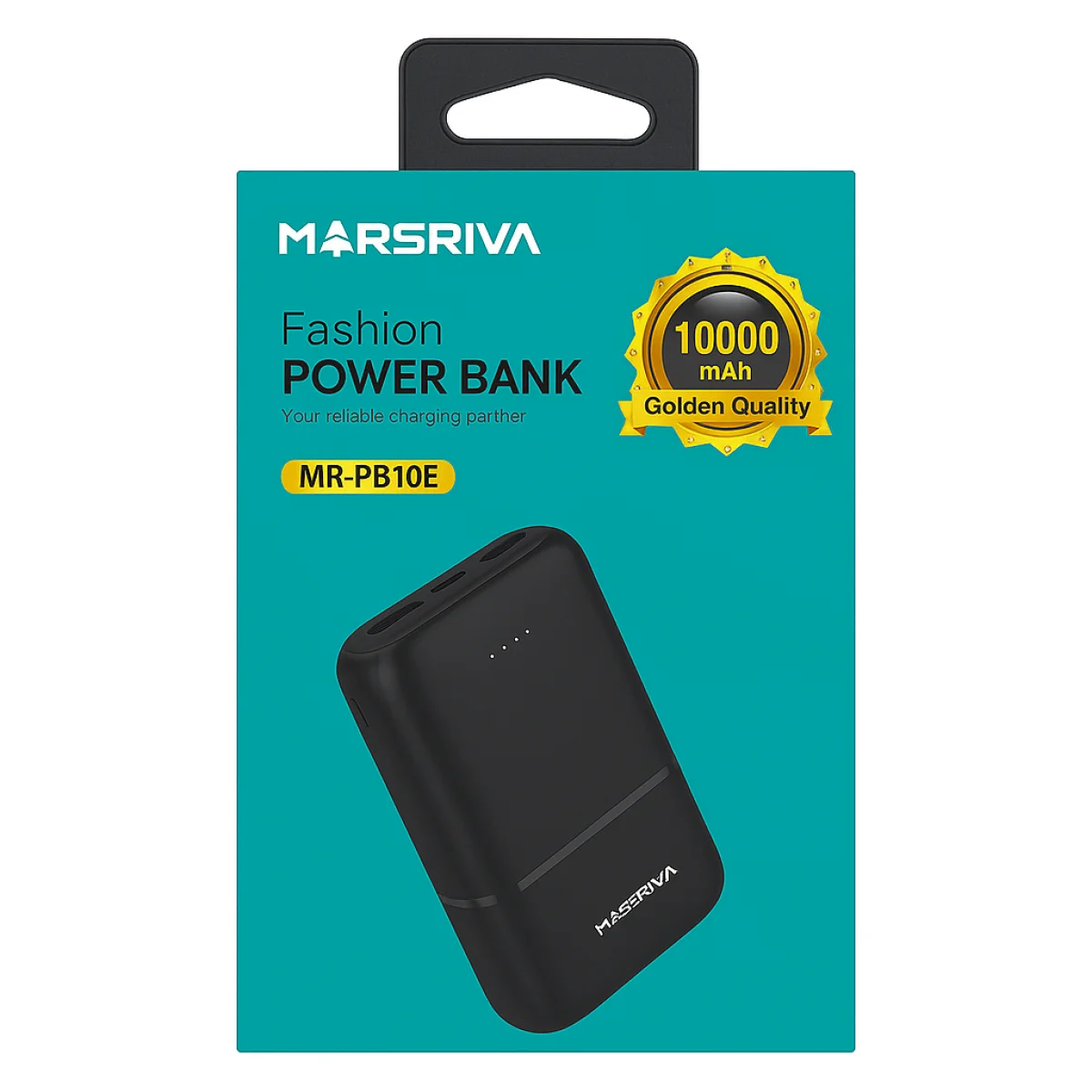باور بانك Marsriva Fashion بسعة 10000mAh أسود
