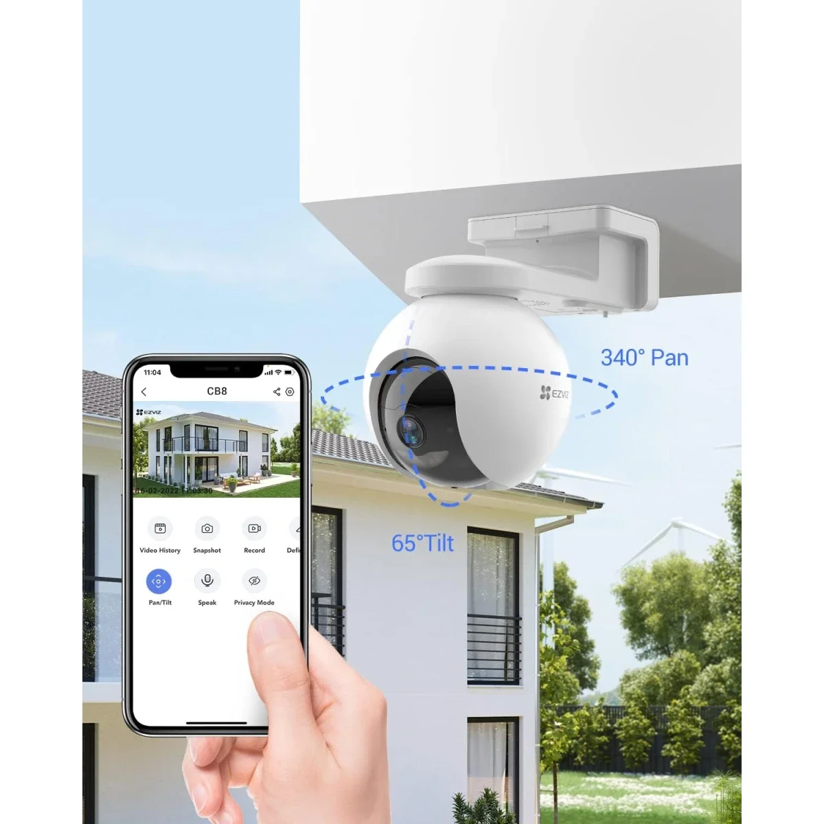 كاميرا مراقبة خارجية Ezviz CS-HB8 بدقة 4MP و2K+ تعمل عبر Wi‑Fi وبطارية - Image 2