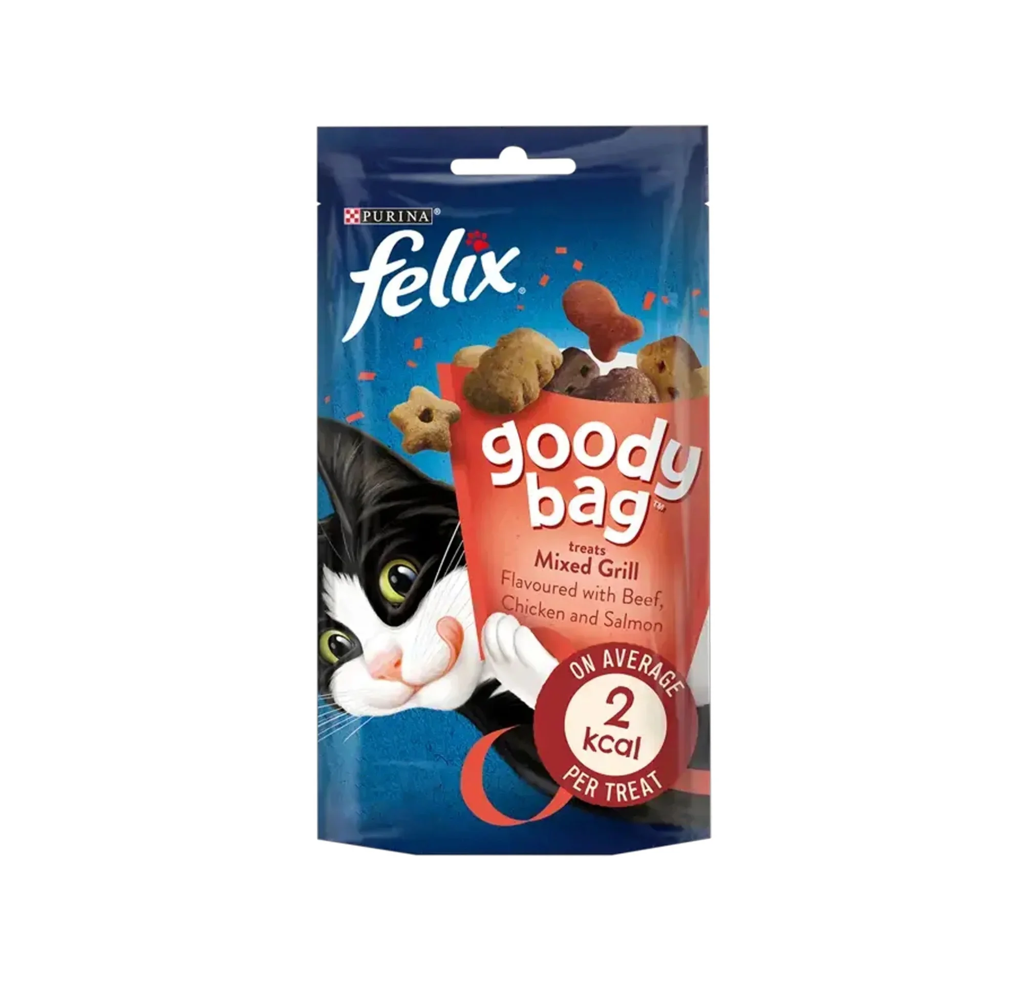 مكافآت قطط Flex Goody Bag بنكهة اللحم البقري والدجاج والسلمون