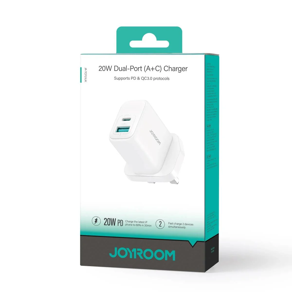 JOYROOM JR-TCF21 20W Dual-Port USB-C + USB-A Wall Charger - Image 5