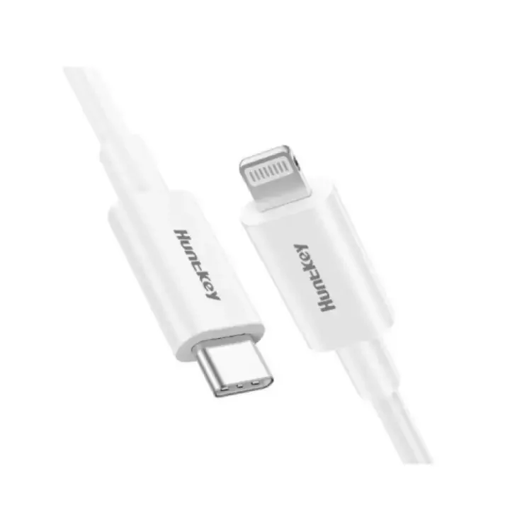 كيبل Huntkey HKCCL941203 للشحن السريع MFi من USB-C إلى Lightning بطول 1.2 متر