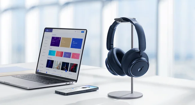 Anker Soundcore Space Q45 Adaptive ANC Wireless Headphones, Blue - Thumbnail 19