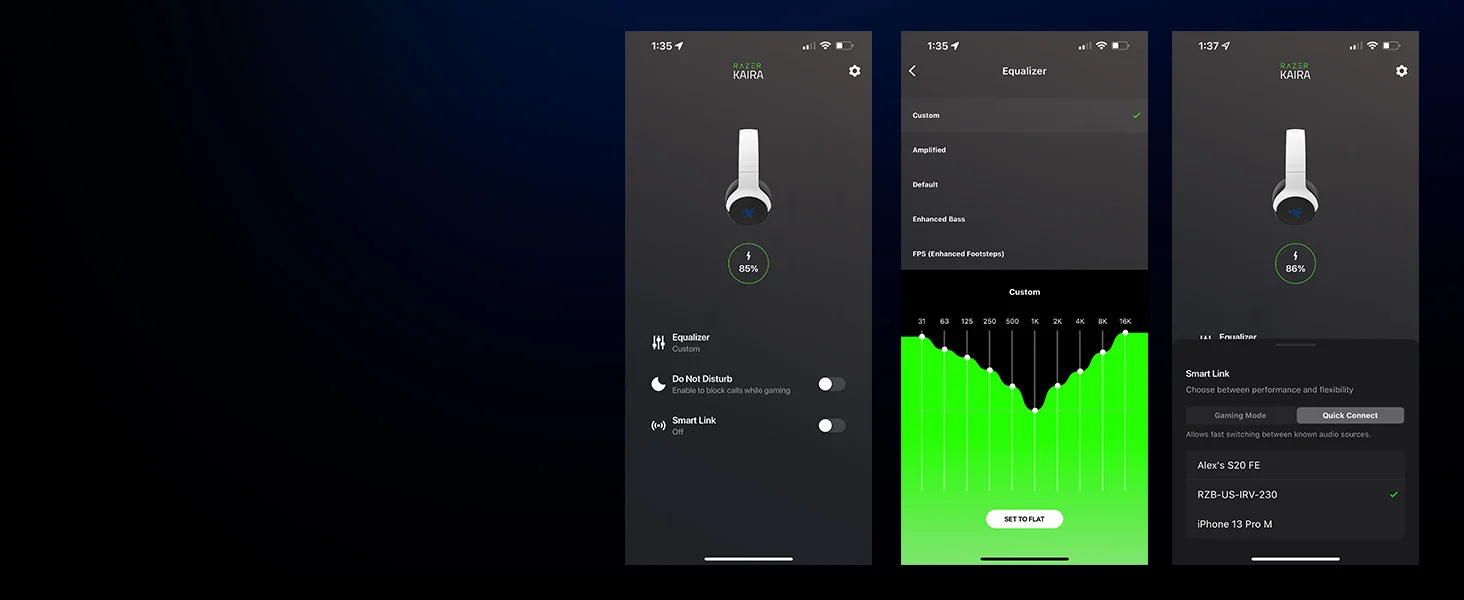 سماعة ألعاب Razer Kaira Dual Wireless لاسلكية لجهاز PS5 والجوال مع ميكروفون HyperClear Cardioid - Thumbnail 10