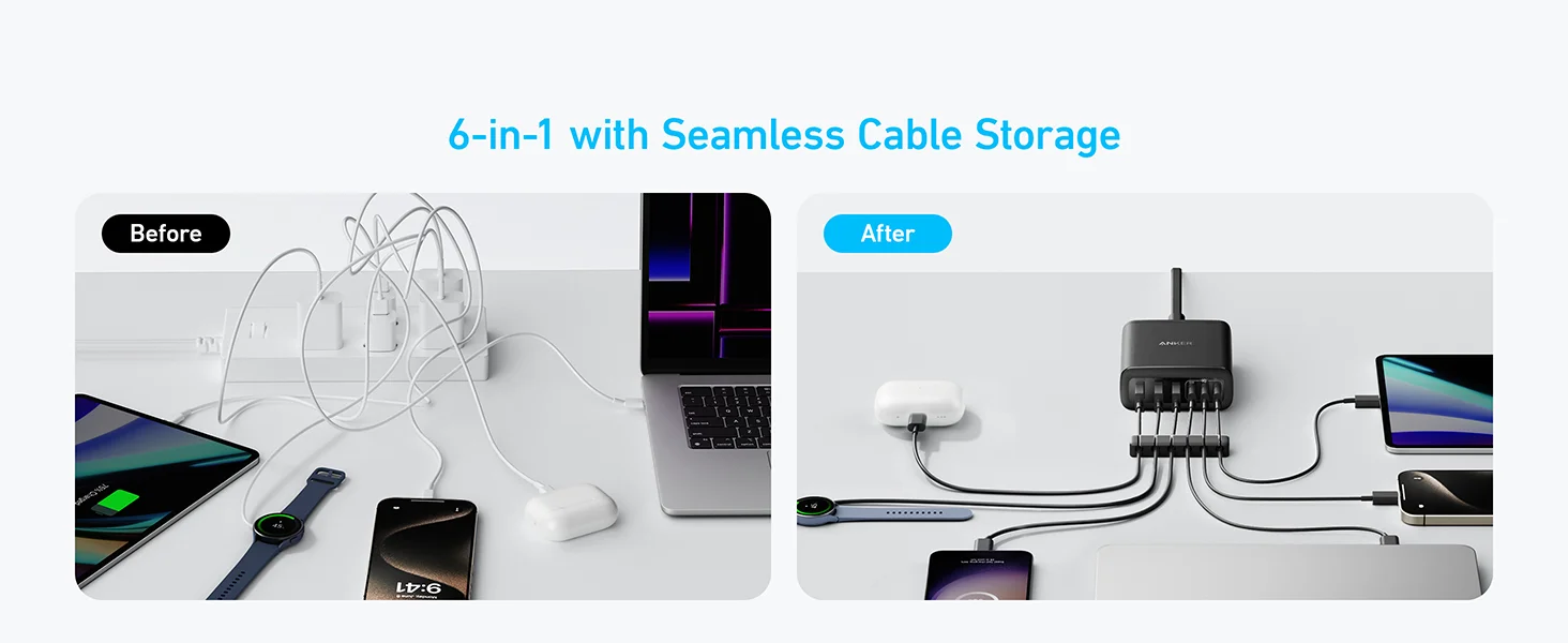 شاحن مكتبي Anker A2154K11 USB-C بقدرة 112 واط و6 منافذ - Thumbnail 11