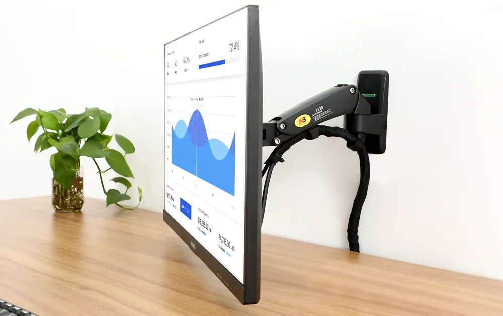 North Bayou F120 Wall Mount Monitor Stand for 17-27 Inch Screens - Image 2