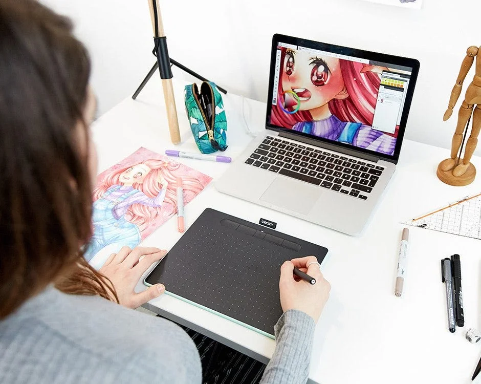 لوح رسم جرافيك Wacom Intuos Medium Bluetooth CTL-6100WLE - فستقي - Thumbnail 13