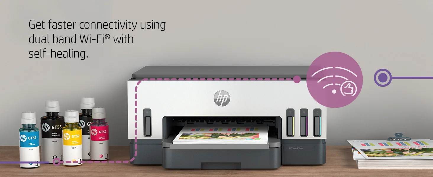 طابعة متعددة الوظائف HP Smart Tank 720 WiFi Duplex نافثة للحبر طباعة ومسح ضوئي ونسخ - Thumbnail 15