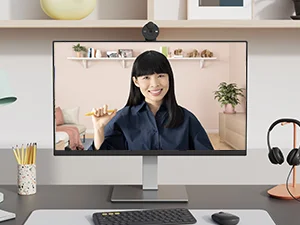 Logitech Brio 300 Full HD 1080p USB-C Webcam with Noise-Reducing Mic - Pink - Thumbnail 13