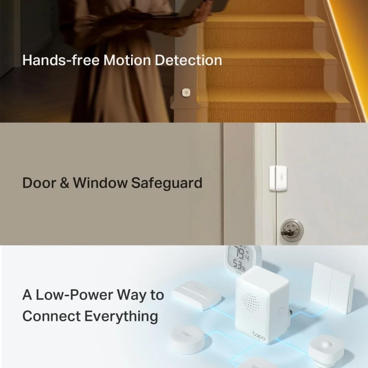 طقم مستشعرات ذكية TP-LINK Tapo T30 KIT للمبتدئين مع مستشعر حركة وأبواب ونوافذ - Image 3