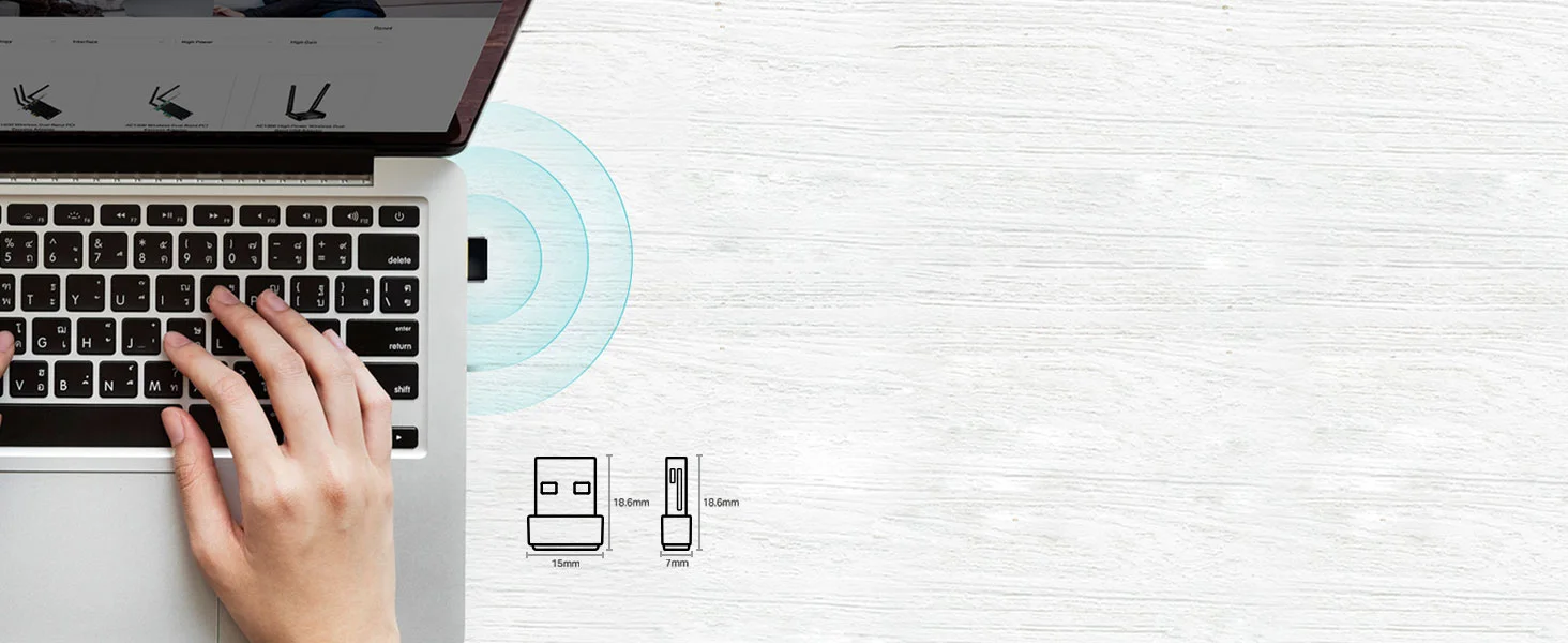 محول واي فاي USB TP-LINK Archer T2U Nano AC600 ثنائي النطاق - Image 6