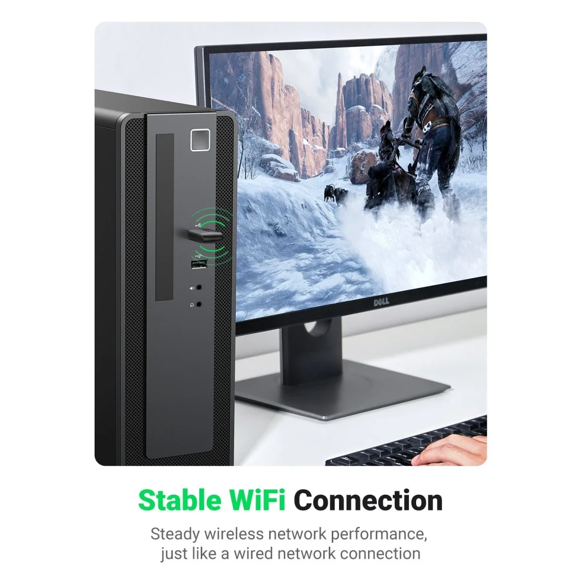 محول Wi-Fi Ugreen 20204 AC650 USB مزدوج النطاق - Thumbnail 4