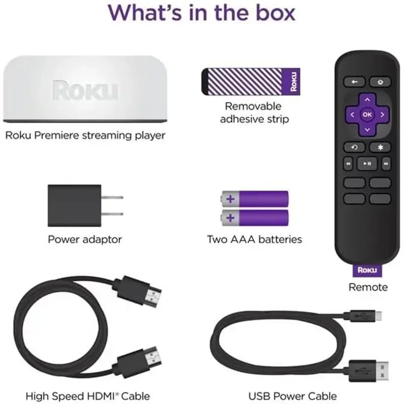 جهاز بث Roku Premiere بدقة 4K/HDR، رام 1GB وتخزين 512MB ومعالج رباعي النواة – 3920RW-SW - Image 7