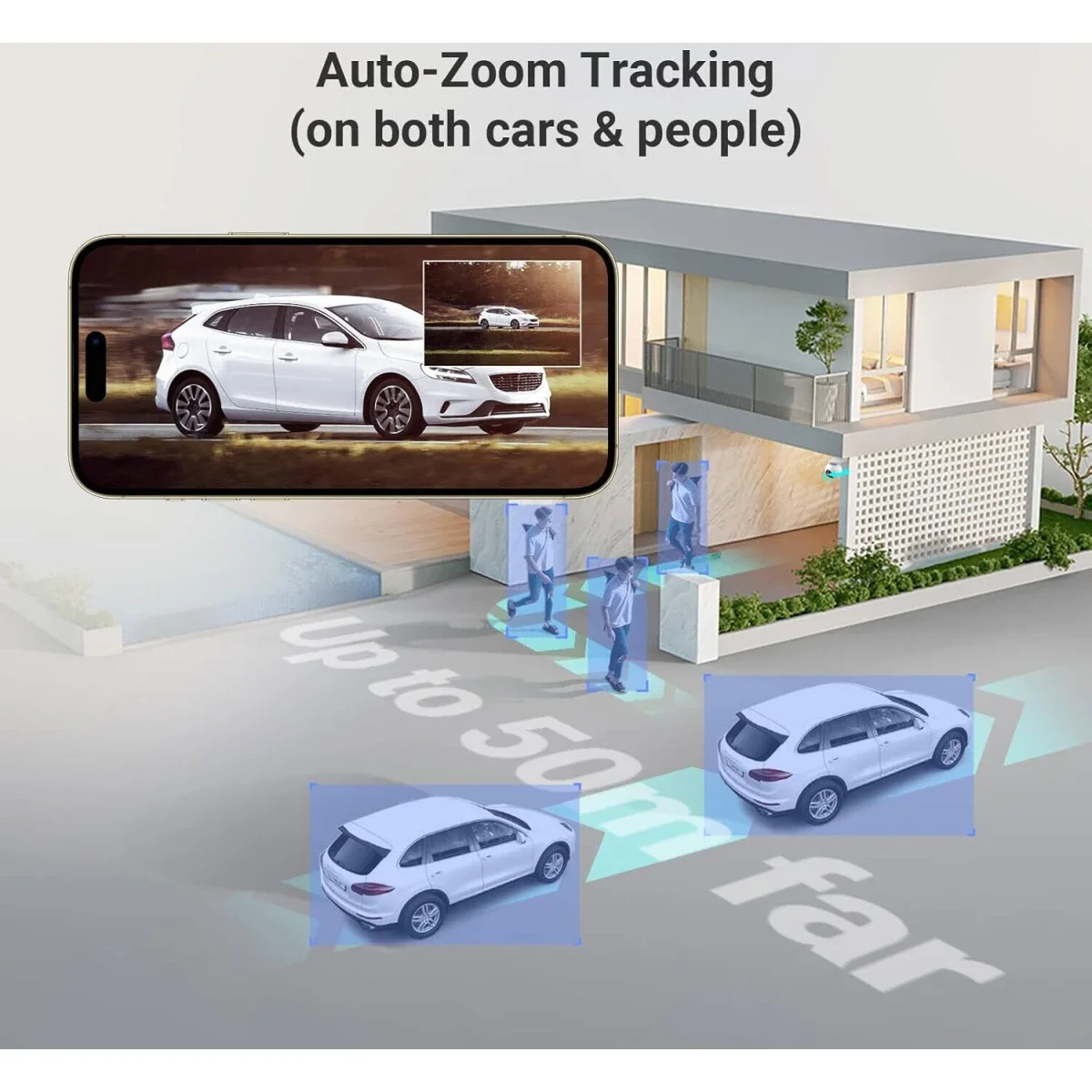 كاميرا منزلية ذكية Wi‑Fi بعدسات ثلاثية Ezviz H80f Multi بدقة 2K+ باللون الأبيض - Image 5