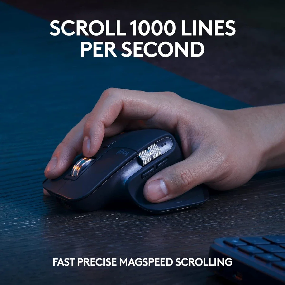 طقم كيبورد وماوس Logitech MX Keys S Combo مع MX Master 3S لاسلكي، مسند راحة، إضاءة ذكية، بلوتوث، USB-C، عربي/إنجليزي، جرافيت - Image 5