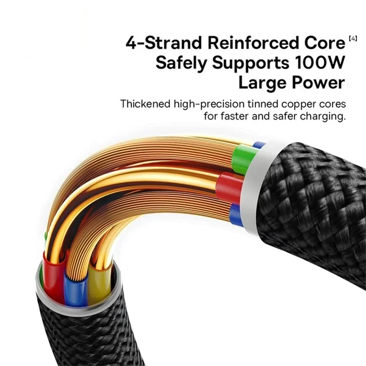 Baseus Dura Series USB-C to USB-C Fast Charging Cable 100W 1M Black - Thumbnail 7