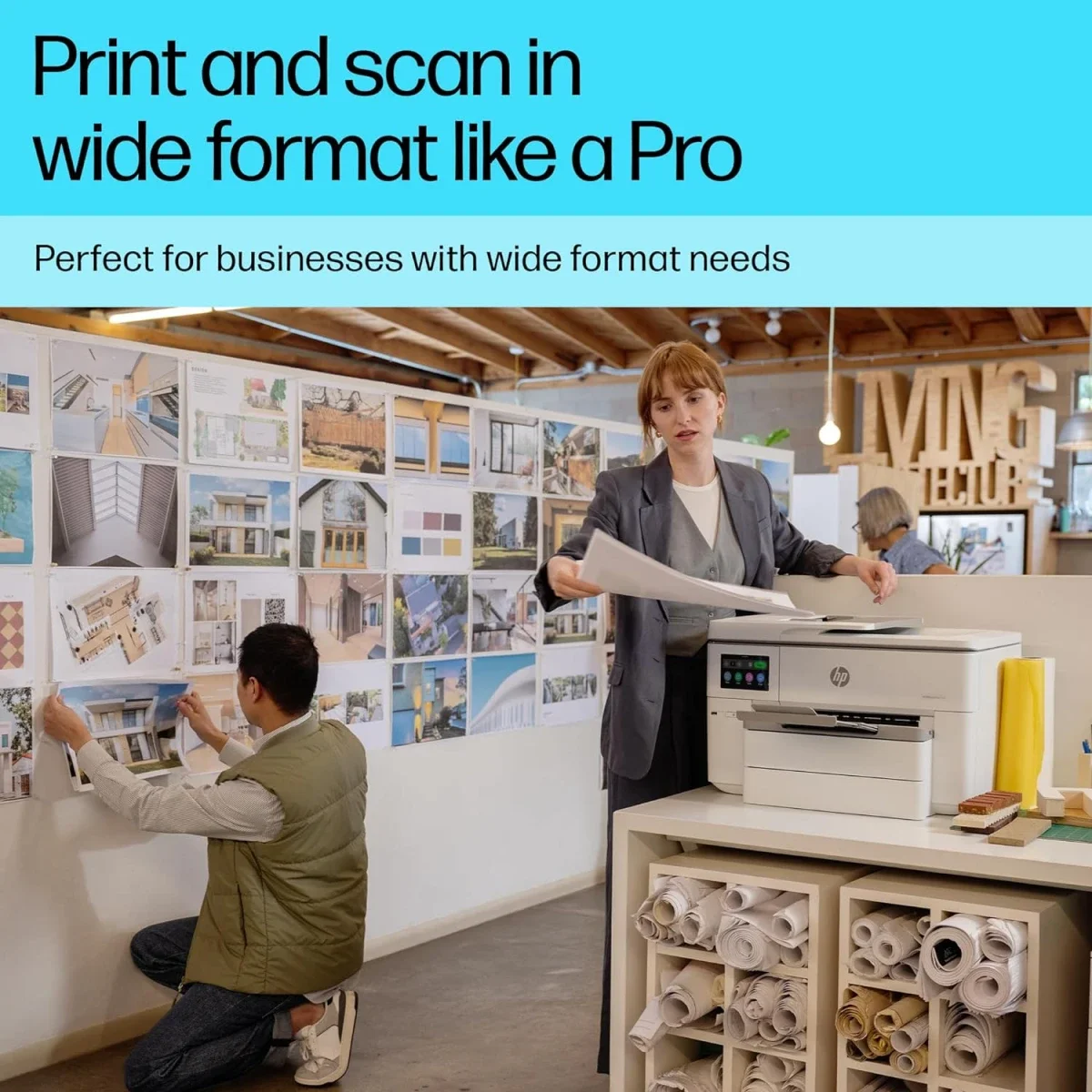 طابعة HP OfficeJet Pro 9730 الكل في واحد A3 ملونة نافثة للحبر مع اتصال لاسلكي وADF وطباعة على الوجهين - Thumbnail 4
