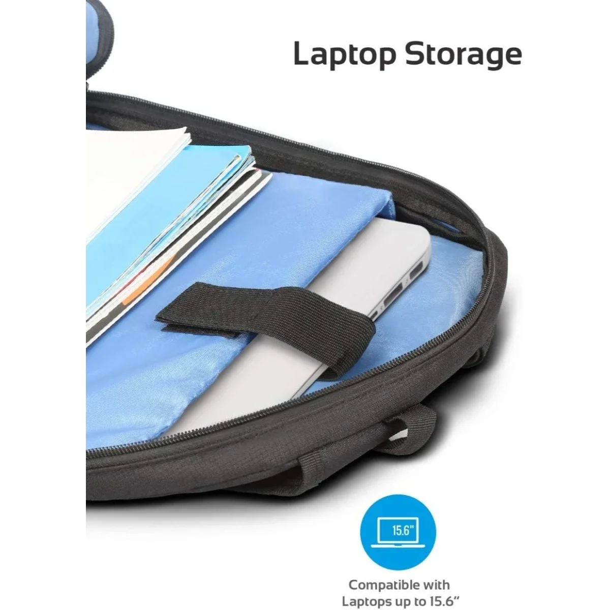 Promate Alpha-BP Travel Backpack for Laptops Up to 15.6 Inch Water-Resistant Anti-Theft - Image 5