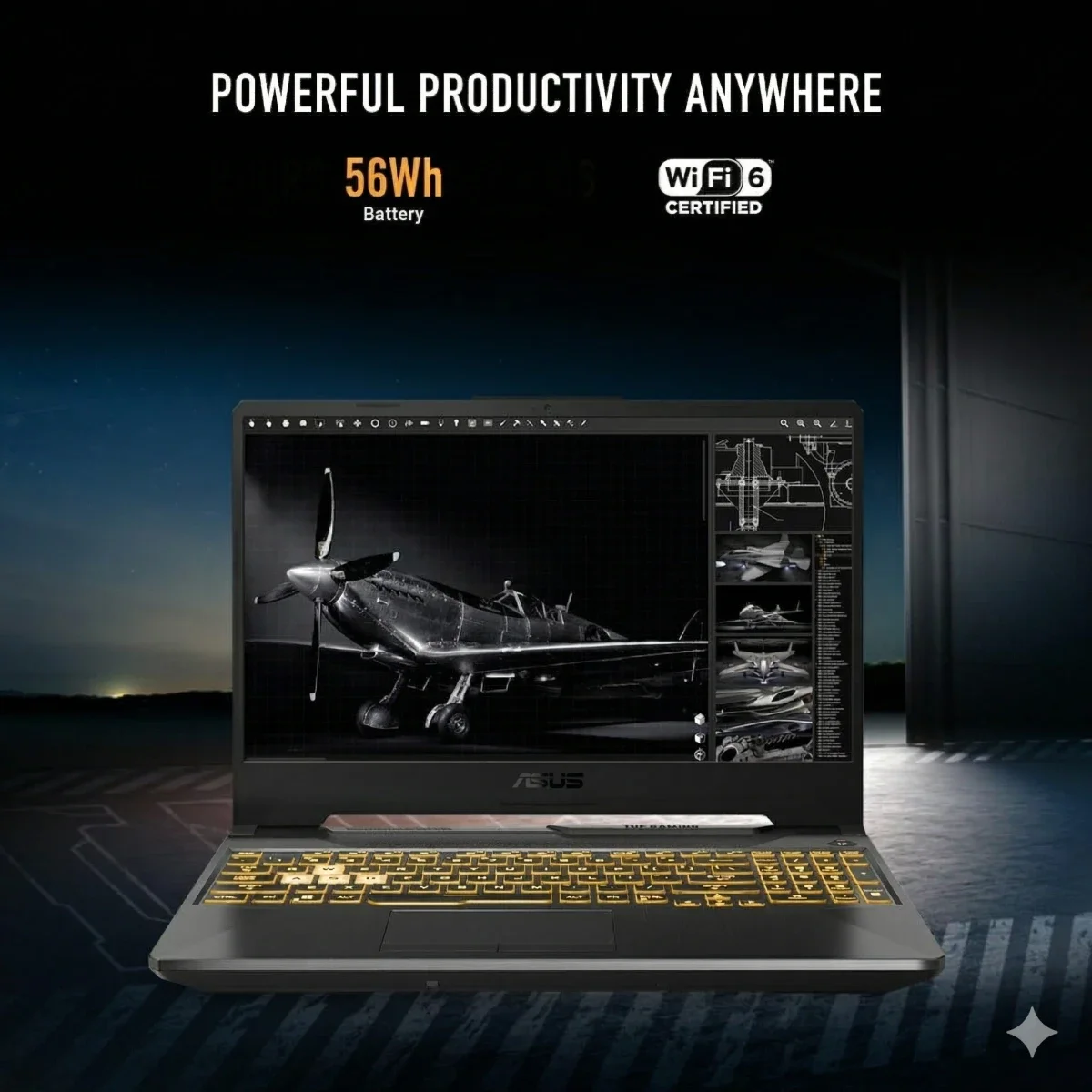 لابتوب Asus TUF Gaming A16 FA607NUQ مقاس 16 إنش WUXGA 144Hz IPS بمعالج Ryzen 7 170 وكرت RTX 4050 لون Mecha Gray - Image 7