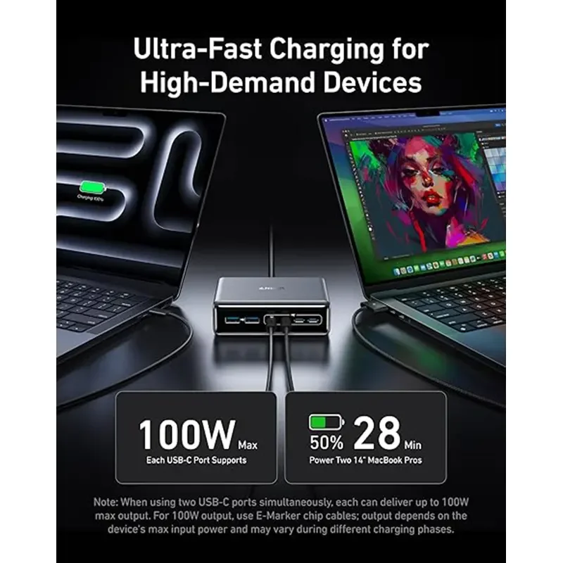شاحن Anker Prime Charger بقدرة 200 واط و6 منافذ GaN وشحن سريع USB-C PD - Thumbnail 4