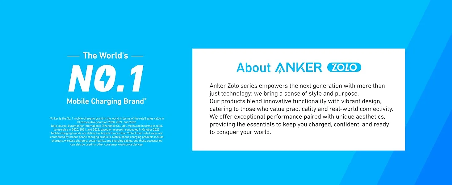 Anker Zolo 10000mAh Magnetic Power Bank with 30W Fast Charging, Built-In USB-C Cable & Stand - Blue - Thumbnail 11