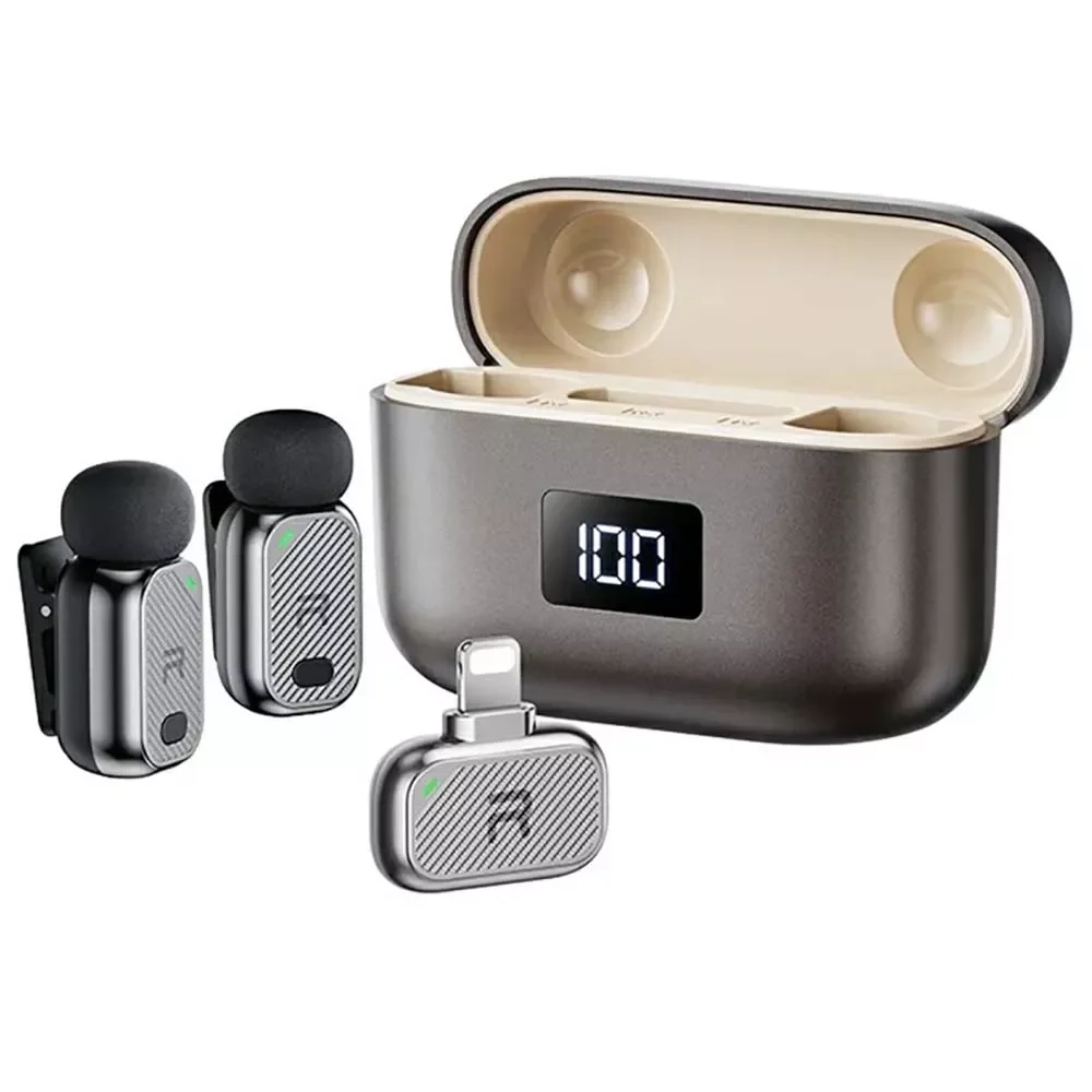 Remax K23 Mini 2-in-1 Wireless Lavalier iPhone Mic with AI Voice-Changing