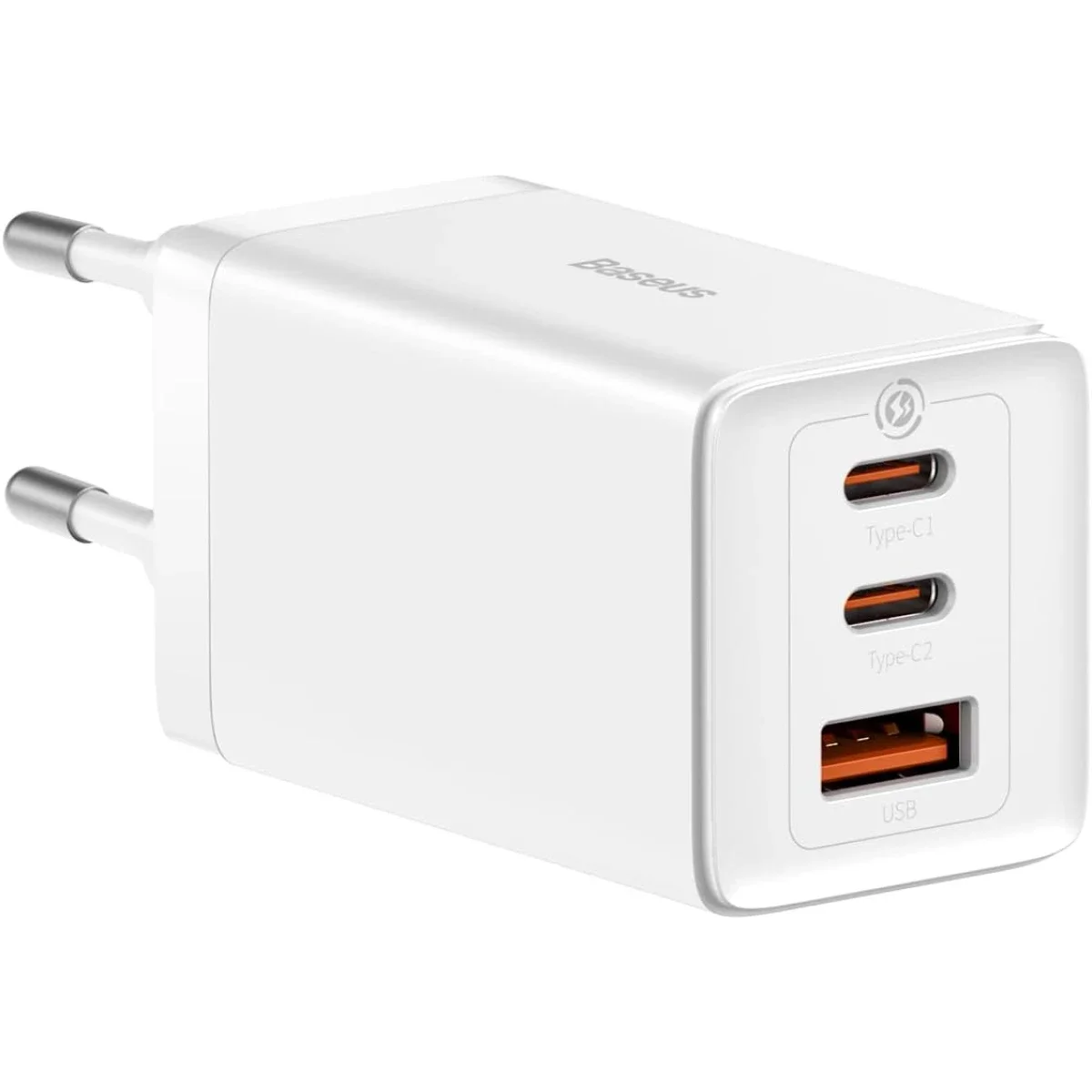 Baseus GaN5 Pro 65W GaN Wall Charger, 2 USB-C + USB-A, 1m 100W USB-C Cable - White