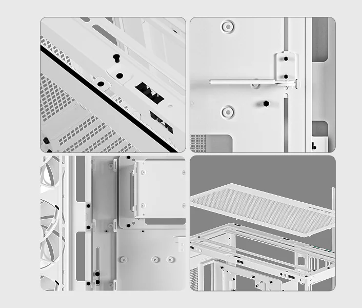 DeepCool CH780 Panoramic Dual-Chamber Full Tower Case with Tempered Glass, Vertical GPU Mount, Gen 4 Riser Cable & 3x 140mm ARGB Fans - White - Image 13